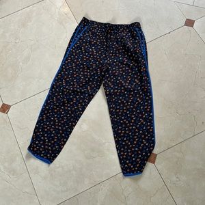 Super cool Madewell Floral pants with electric blue striping. Never worn.